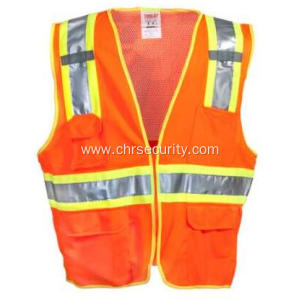 Men's Hi-Vis Fluorescent OrangeYellow Surveyor Vest